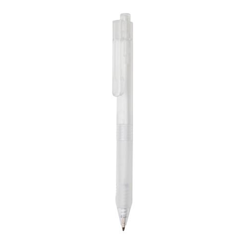 X9 frosted pen met siliconen grip wit