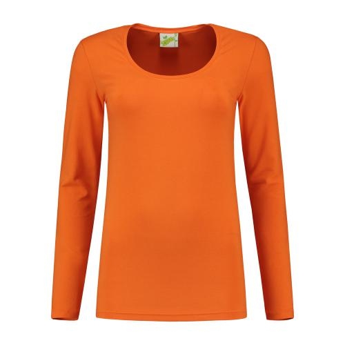 Lemon & Soda dames longsleeve oranje,l