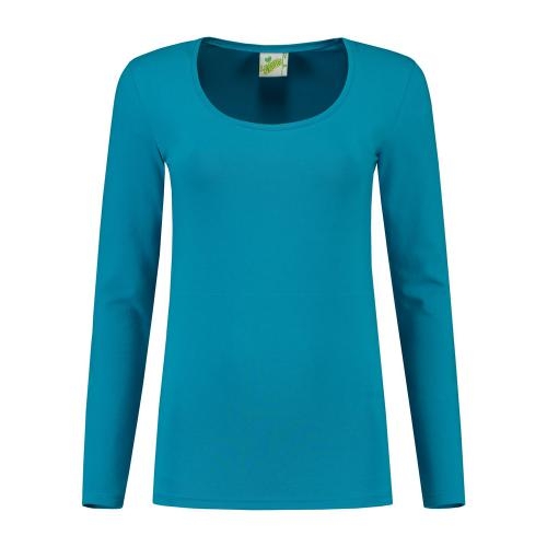 Lemon & Soda dames longsleeve turquoise,l