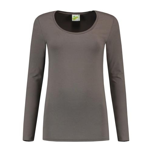 Lemon & Soda dames longsleeve pearl grey,l