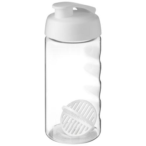 H2O Active Bop sportfles met shaker bal 500 ml wit/transparant