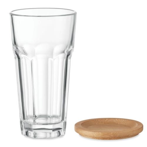 Glas met bamboe deksel Sempre