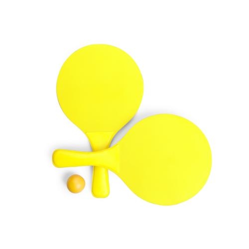 Houten strand rackets geel