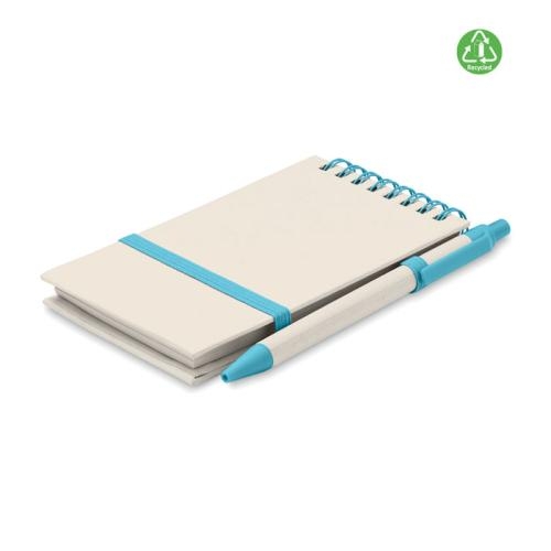 A6 notebook gerecycled melkpak turquoise