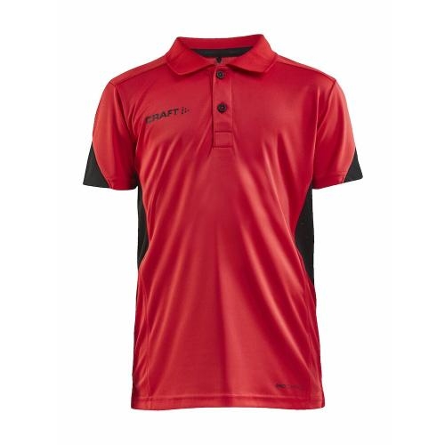 Pro Control Impact polo kids felrood/zwart,122-128