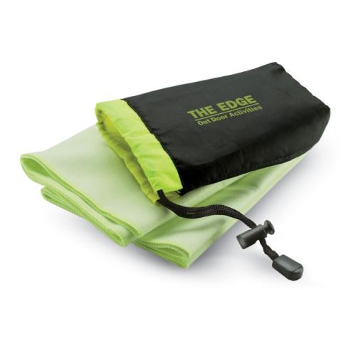 Sporthanddoek in nylon zak groen