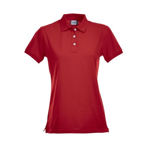 Premium dames polo rood,l