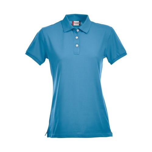 Premium dames polo turquoise,l