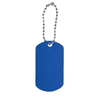 Aluminium tag met logo royal blue