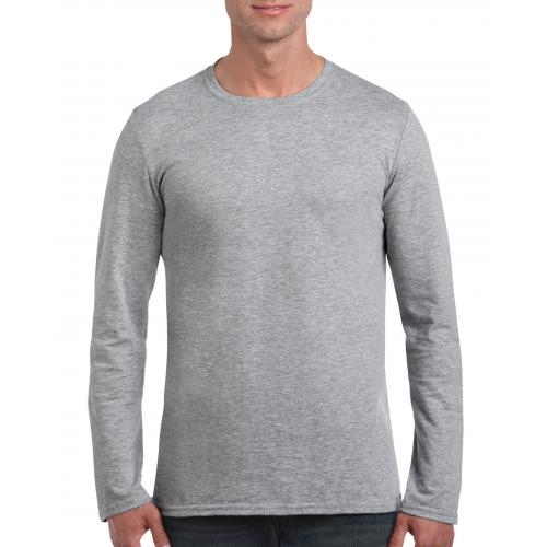 Gildan heren longsleeve sport grey,l