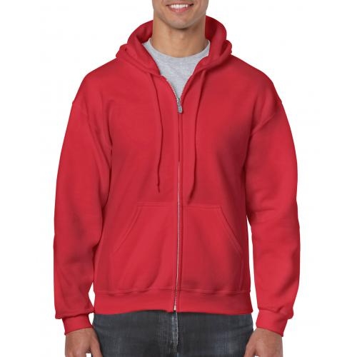Unisex hooded zip sweater rood,l