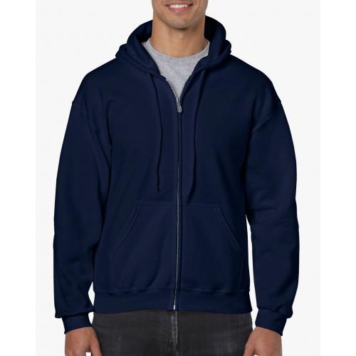 Unisex hooded zip sweater navy,l