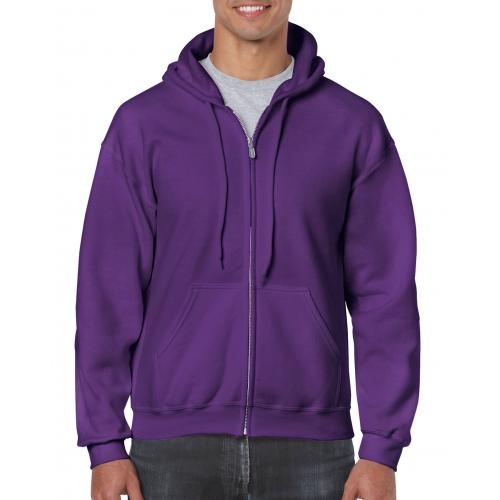 Unisex hooded zip sweater paars,l