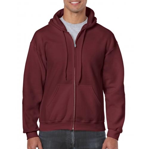 Unisex hooded zip sweater maroon,l