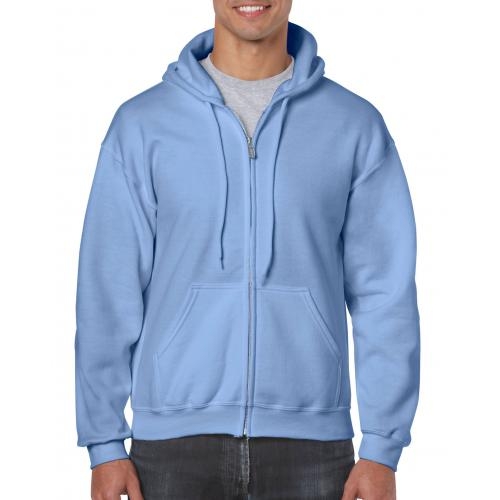Unisex hooded zip sweater carolina blue,l