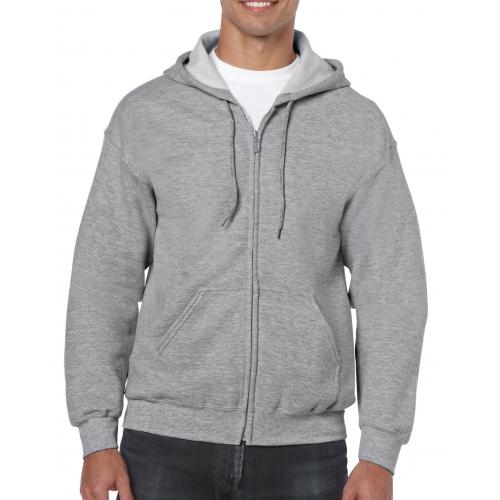 Unisex hooded zip sweater sport grey,l