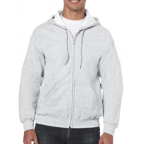 Unisex hooded zip sweater ash,l
