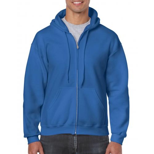 Unisex hooded zip sweater royal blue,l