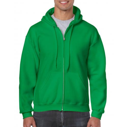 Unisex hooded zip sweater irish green,l