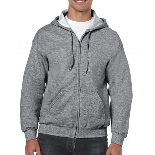 Unisex hooded zip sweater graphite heather,l