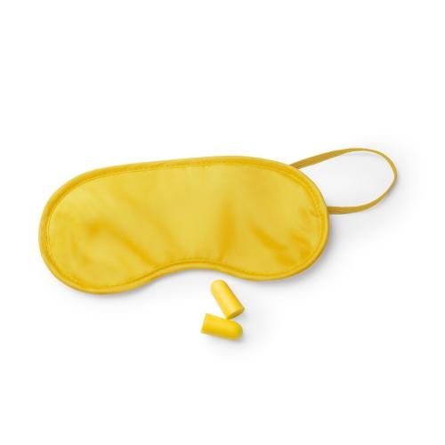 Slaapmasker met oordopjes  geel