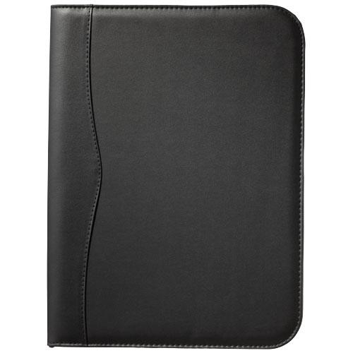 New ebony A4 zipper portfolio black solid