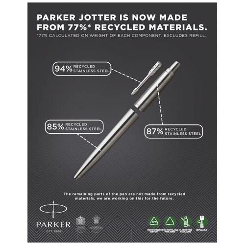 Parker Jotter steel balpen steel zwartschrijvend