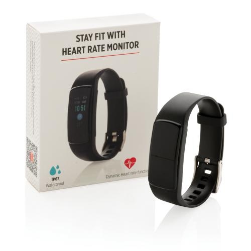 Stay Fit activity tracker met hartslagmeter zwart