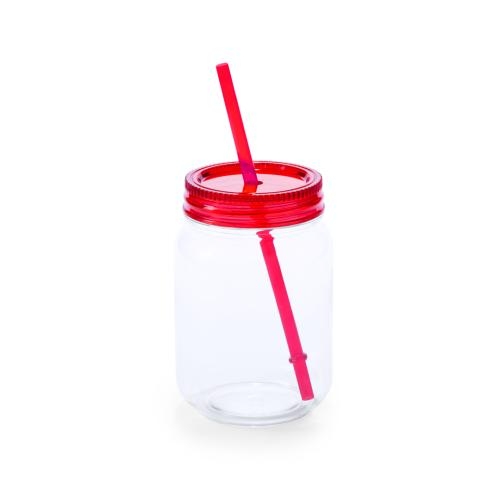 Drinkbeker met rietje Sirex rood