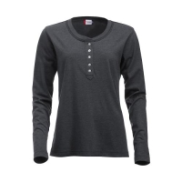 Shirt Orlando met lange mouwen dames antraciet melange,l