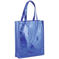 Gesatineerde non woven tas blauw