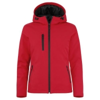 Padded hoody softshell ladies rood,l