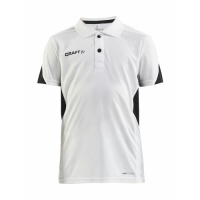 Pro Control Impact polo kids wit/zwart,122-128