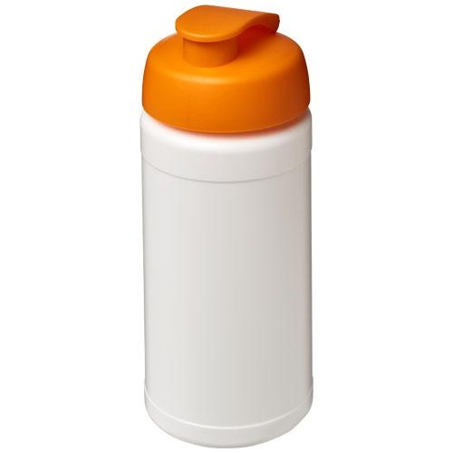 Baseline Plus sportfles met flipcapdeksel 500 ml wit/oranje