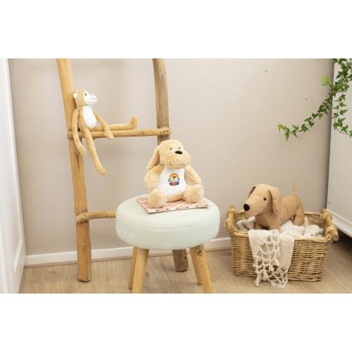 Pluche knuffelhond Hailey beige