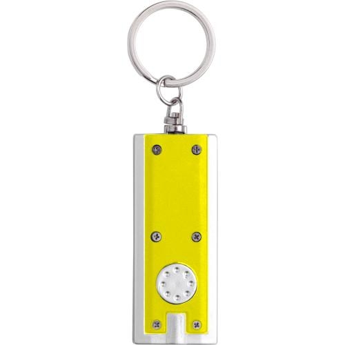 Platte sleutelhanger met LED geel