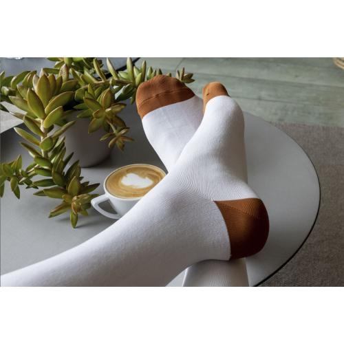 Coffee Socks sokken wit/bruin