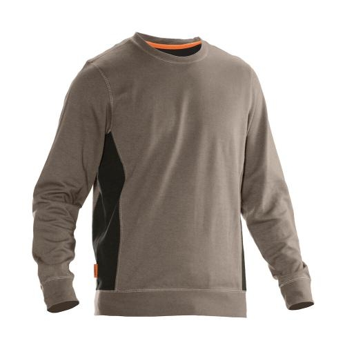 5402 Ronde hals sweatshirt khaki/zwart,3xl