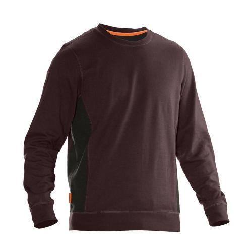 5402 Ronde hals sweatshirt bruin/zwart,3xl