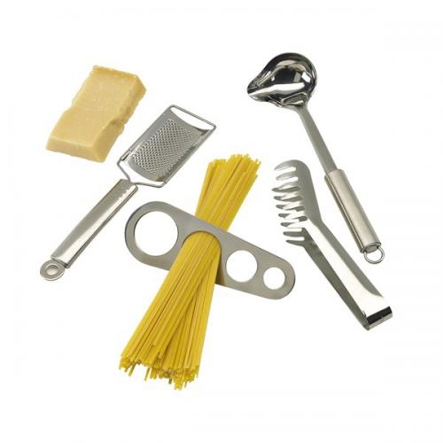 4-delige rvs spaghetti set Bolognese zilver