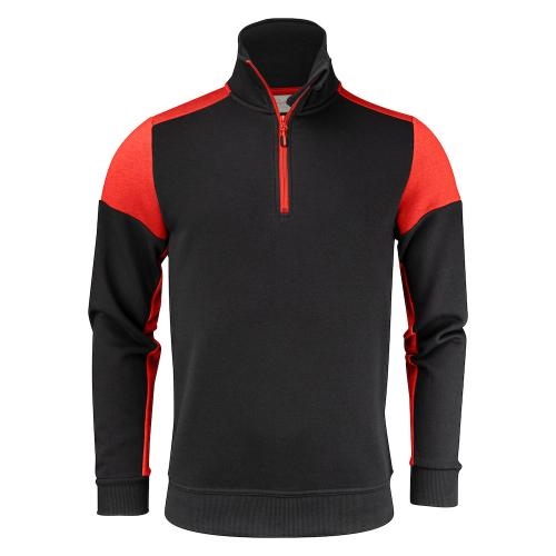 Sweater Prime halfzip zwart/rood,2xl