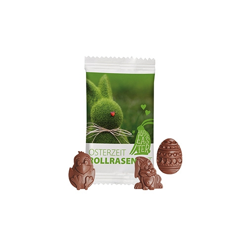 Chocolade paasfiguur in zakje wit