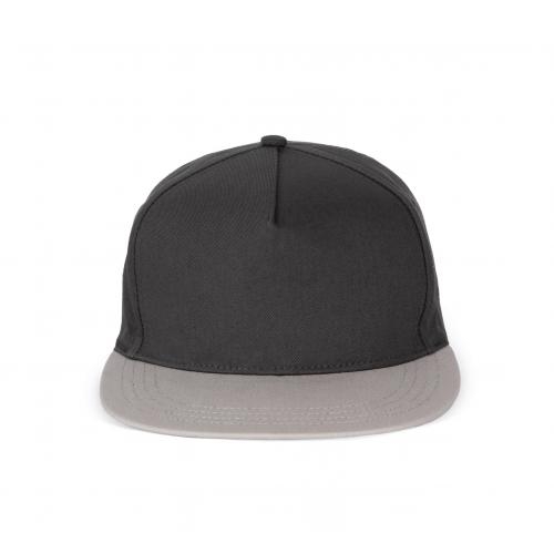 Snapback Pet - 5 Panelen donkergrijs/lichtgrijs