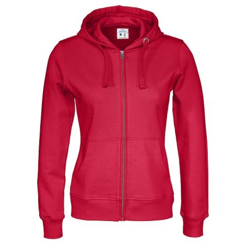 Cottover full zip hoodie dames rood,l