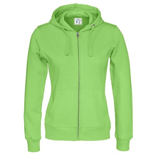 Cottover full zip hoodie dames groen,l