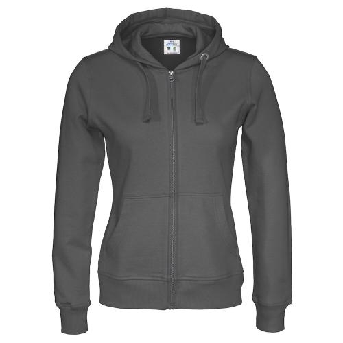 Cottover full zip hoodie dames antraciet,l