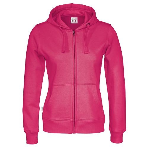 Cottover full zip hoodie dames fuchsia,l