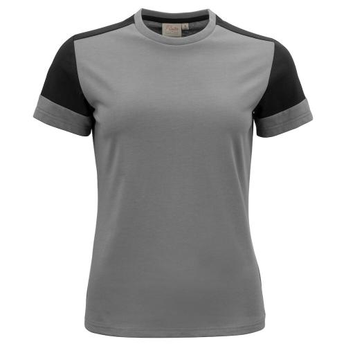T-shirt Prime dames staalgrijs/zwart,2xl