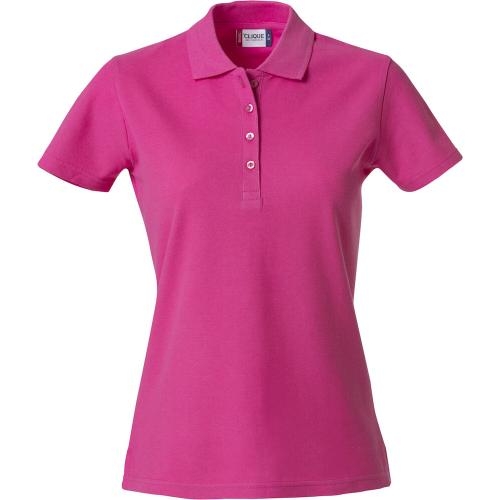 Basic dames polo helder kersen,l