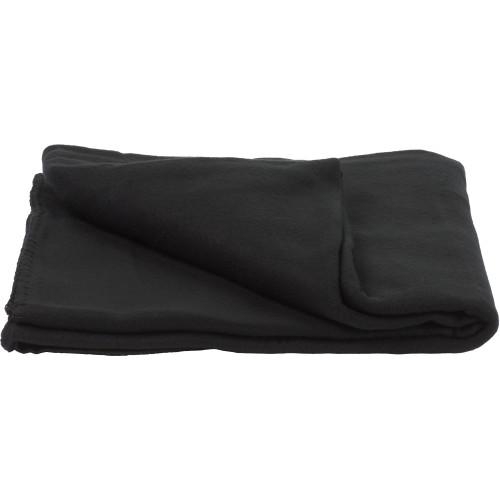 Fleece deken met draagband zwart